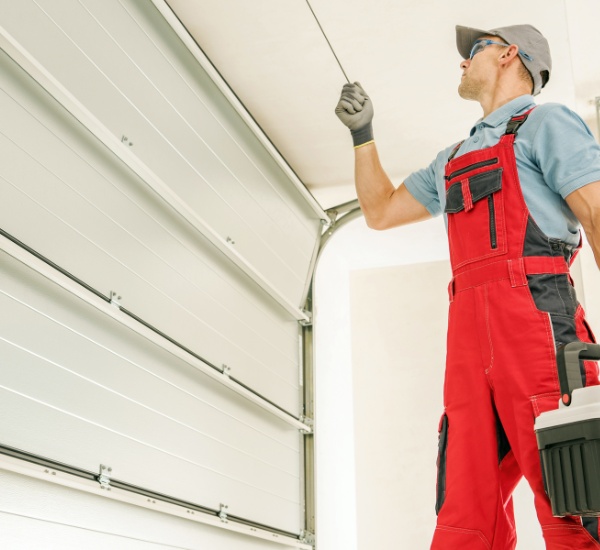 Scheduled maintenance visit covering multiple garage doors at a Van Nuys rental property