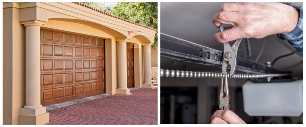 Well-lubricated garage door components.