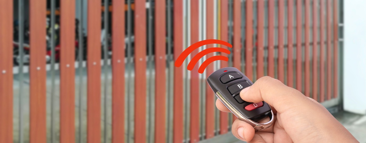 Automatic electric gate being repaired in Los Angeles.