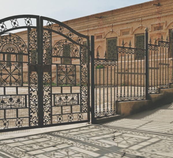Rusted wrought iron gate