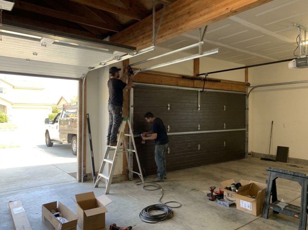 high-lift garage door installation
